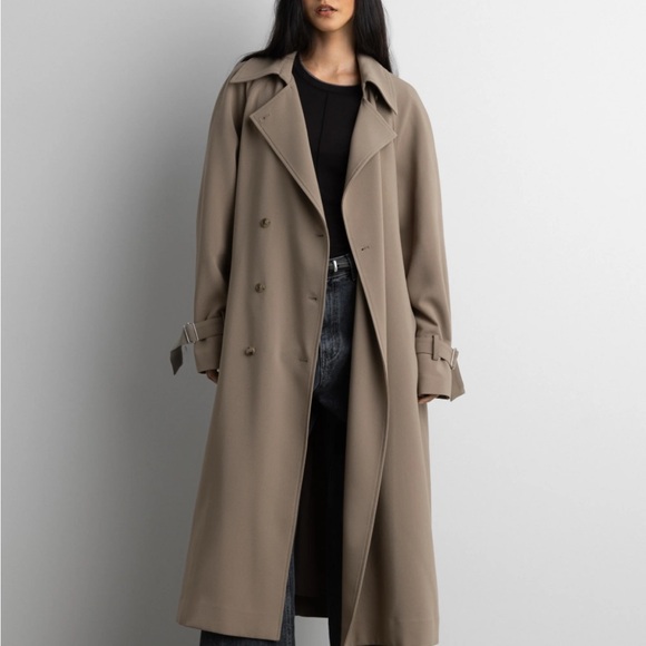 Oak + Fort Oversized Tench Coat - Picture 3 of 5